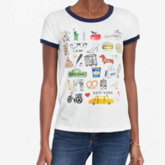 J Crew Womens New York Collectors T-Shirt Sz Med
